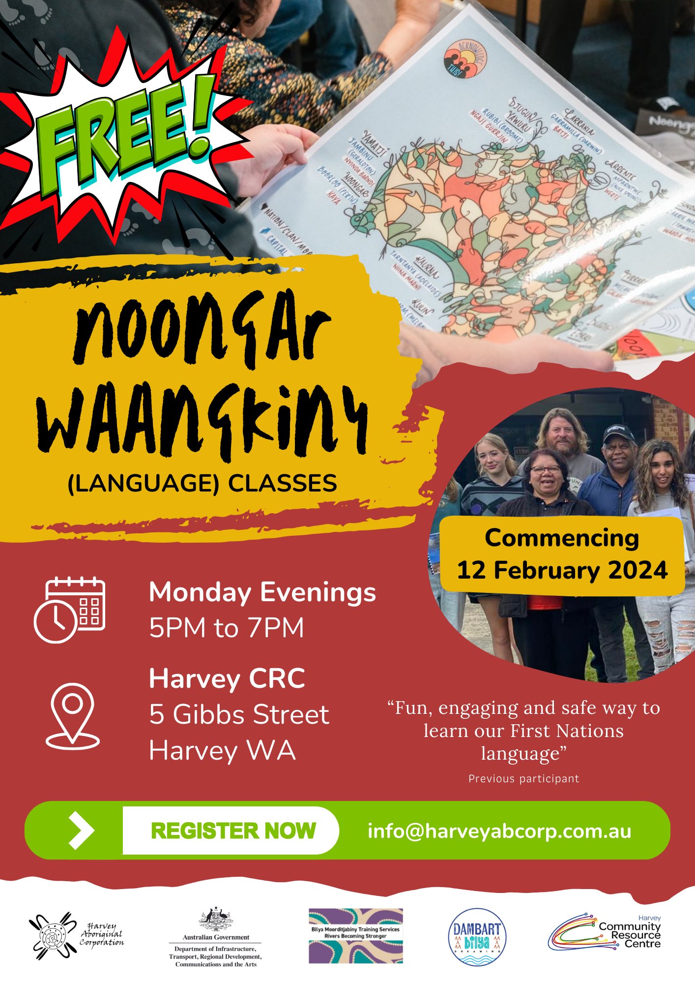 Noongar Waangkiny (Language) Classes – Harvey Community Resource Centre